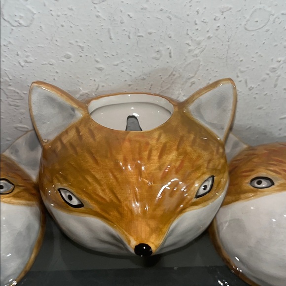 Gisela Graham Ceramic Orn Fox Mini Wall Hanging set of 5 - Picture 6 of 8